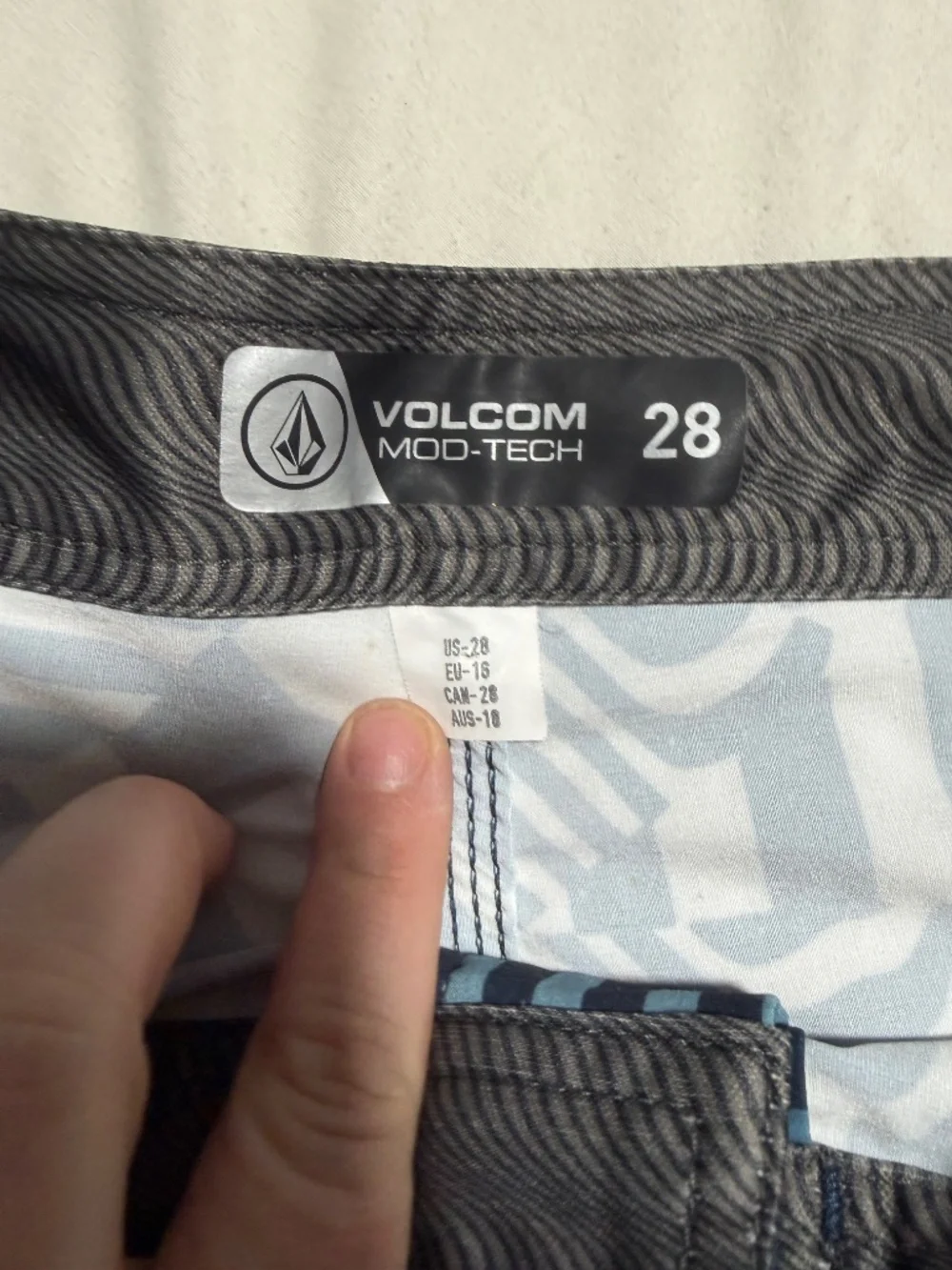 Volcom 28 Swim Trunks Blue with Pocket and Logo
